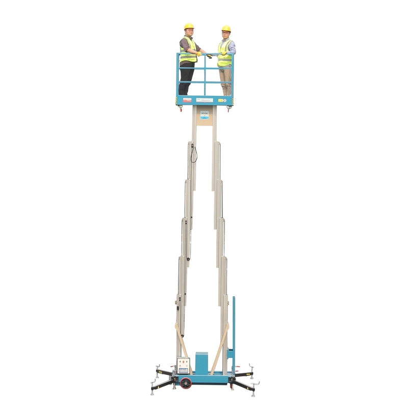 14 M Working Height Compact Double Mast Aluminum Mobile Aerial Work Platform